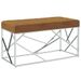 Banc 97 cm Marron Tissu de velours et acier inoxydable - Photo n°1