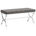 Banc 99 cm Gris Velours et acier inoxydable - Photo n°1