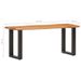 Banc au bord naturel du bois 110 cm Bois d'acacia solide et acier - Photo n°7