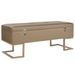 Banc avec compartiment de rangement 105 cm Beige Velours - Photo n°1