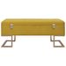 Banc avec compartiment de rangement 105 cm Moutarde Velours - Photo n°3