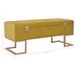 Banc avec compartiment de rangement 105 cm Moutarde Velours - Photo n°7