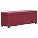 Banc avec compartiment de rangement 116 cm Bordeaux Similicuir - Photo n°5