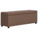 Banc avec compartiment de rangement 116 cm Marron Polyester - Photo n°1