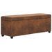 Banc avec compartiment de rangement 116 cm Marron Similicuir - Photo n°1