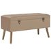 Banc avec compartiment de rangement 80 cm Beige Velours - Photo n°1