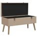 Banc avec compartiment de rangement 80 cm Beige Velours - Photo n°3