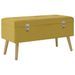 Banc avec compartiment de rangement 80cm Jaune moutarde Velours - Photo n°1