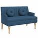 Banc avec coussins bleu 113x64,5x75,5 cm tissu - Photo n°2