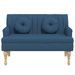 Banc avec coussins bleu 113x64,5x75,5 cm tissu - Photo n°3