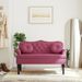 Banc avec coussins bordeaux 120,5x65x75 cm velours - Photo n°1