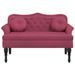 Banc avec coussins bordeaux 120,5x65x75 cm velours - Photo n°3