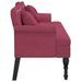 Banc avec coussins bordeaux 120,5x65x75 cm velours - Photo n°4