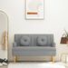 Banc avec coussins gris clair 113x64,5x75,5 cm tissu - Photo n°2