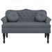 Banc avec coussins gris foncé 120,5x65x75 cm velours - Photo n°3