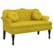 Banc avec coussins jaune 120,5x65x75 cm velours - Photo n°2