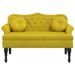 Banc avec coussins jaune 120,5x65x75 cm velours - Photo n°3