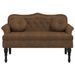 Banc avec coussins marron 120,5x65x75 cm similicuir daim - Photo n°3