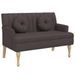 Banc avec coussins marron foncé 113x64,5x75,5 cm tissu - Photo n°1