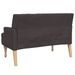 Banc avec coussins marron foncé 113x64,5x75,5 cm tissu - Photo n°5