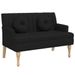 Banc avec coussins noir 113x64,5x75,5 cm tissu - Photo n°1