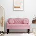 Banc avec coussins rose 120,5x65x75 cm velours - Photo n°1