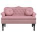 Banc avec coussins rose 120,5x65x75 cm velours - Photo n°3