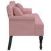 Banc avec coussins rose 120,5x65x75 cm velours - Photo n°4