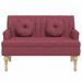 Banc avec coussins rouge bordeaux 113x64,5x75,5 cm tissu - Photo n°3