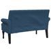 Banc avec dossier bleu 120x62x75,5 cm tissu - Photo n°5