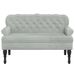 Banc avec dossier gris clair 119,5x64,5x75 cm velours - Photo n°3