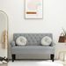 Banc avec dossier gris clair 120x62x75,5 cm tissu - Photo n°1