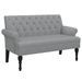 Banc avec dossier gris clair 120x62x75,5 cm tissu - Photo n°2