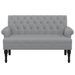 Banc avec dossier gris clair 120x62x75,5 cm tissu - Photo n°3