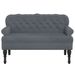 Banc avec dossier gris foncé 119,5x64,5x75 cm velours - Photo n°3