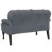 Banc avec dossier gris foncé 119,5x64,5x75 cm velours - Photo n°5