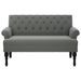 Banc avec dossier gris foncé 120x62x75,5 cm tissu - Photo n°3