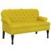 Banc avec dossier jaune 119,5x64,5x75 cm velours - Photo n°2