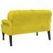 Banc avec dossier jaune 119,5x64,5x75 cm velours - Photo n°5