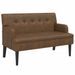 Banc avec dossier marron 112x65,5x75 cm similicuir daim - Photo n°2