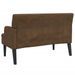 Banc avec dossier marron 112x65,5x75 cm similicuir daim - Photo n°5