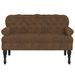 Banc avec dossier marron 119,5x64,5x75 cm similicuir daim - Photo n°3