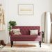 Banc avec dossier rouge bordeaux 120x62x75,5 cm tissu - Photo n°1