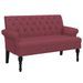 Banc avec dossier rouge bordeaux 120x62x75,5 cm tissu - Photo n°2