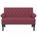 Banc avec dossier rouge bordeaux 120x62x75,5 cm tissu - Photo n°3