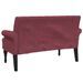 Banc avec dossier rouge bordeaux 120x62x75,5 cm tissu - Photo n°5