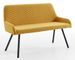 Banc avec dossier scandinave tissu jaune et pieds noirs Morane - Photo n°1