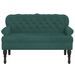 Banc avec dossier vert foncé 119,5x64,5x75 cm velours - Photo n°3