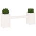 Banc avec jardinières blanc 180x36x63 cm bois massif de pin - Photo n°3