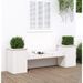 Banc avec jardinières blanc 184,5x39,5x56,5 cm bois massif pin - Photo n°2